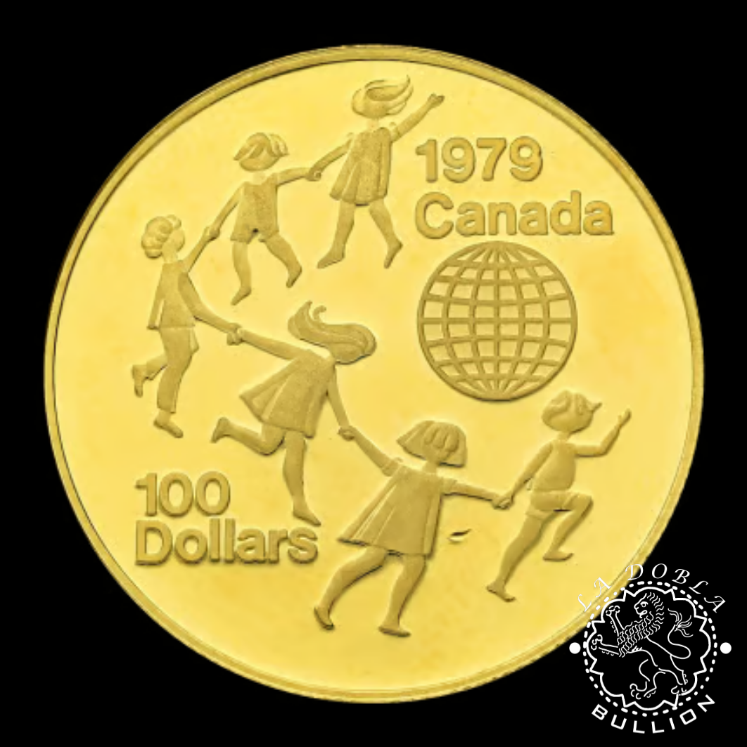Moneda de Oro Año Internacional del Niño 12 oz - Recomprada - Canadá - 1979 - Reverso
