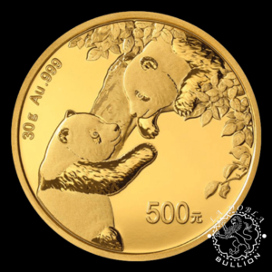 Moneda de Oro Panda 30 g - China - 2023 - Reverso