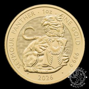 Moneda de Oro Tudor Beasts Seymour Panther 1 oz BU - Reino Unido - 2026 - Reverso