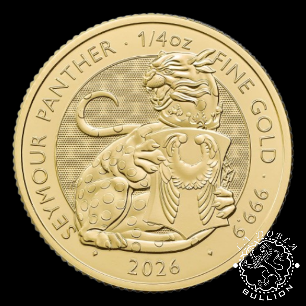 Moneda de Oro Tudor Beasts Seymour Panther 14 oz BU - Reino Unido - 2026 - Reverso