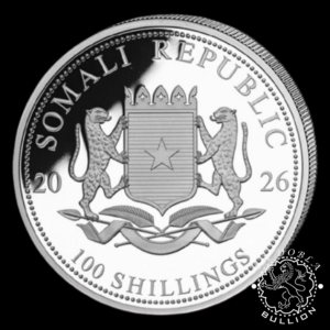 Moneda de Plata African Wildlife Leopardo 1 oz BU – Somalia – 2026 - Anverso
