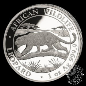 Moneda de Plata African Wildlife Leopardo 1 oz BU – Somalia – 2026 - Reverso