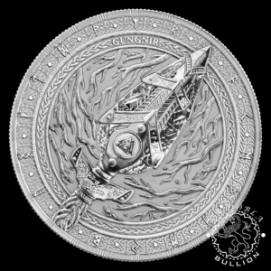 Moneda de Plata Artefacts Gungnir (Lanza de Odín) 1 oz BU – Germania – 2026 - Reverso