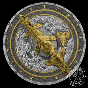 Moneda de Plata Artefacts Gungnir (Lanza de Odín) 2 oz Proof UHR – Germania – 2026 - Anverso