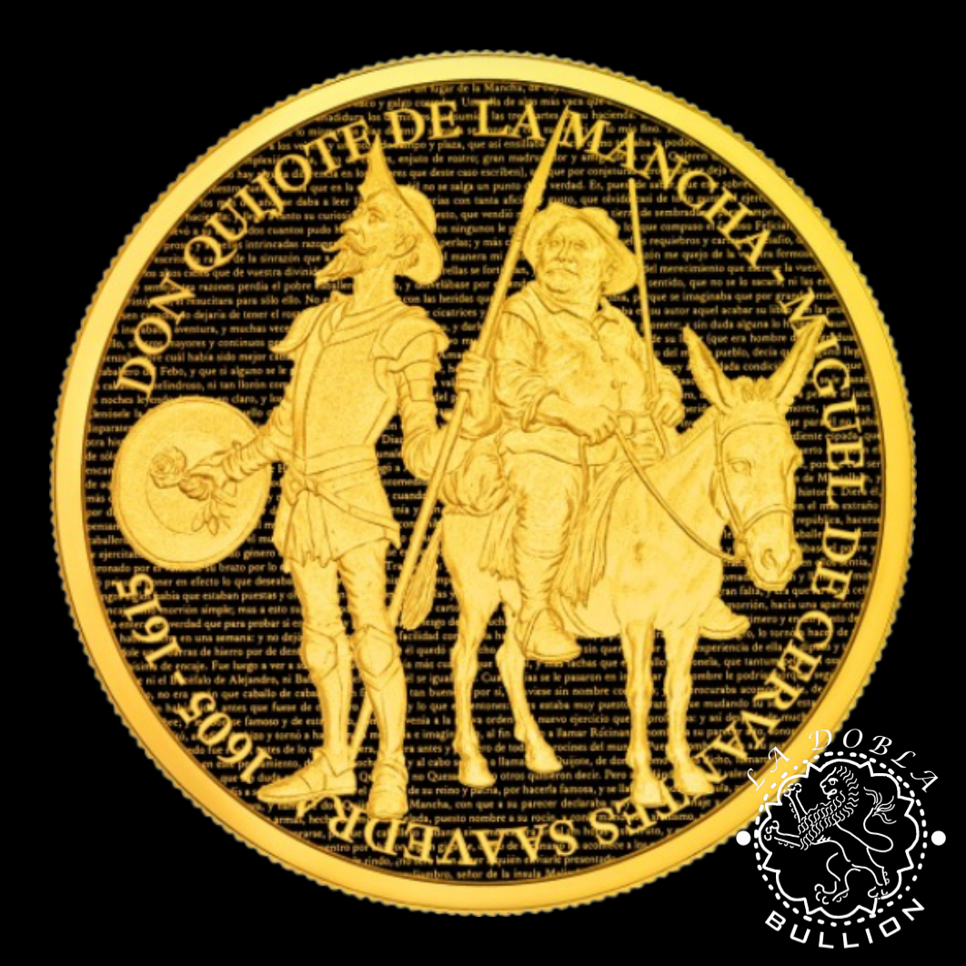 Moneda de Plata Don Quijote de la Mancha 1 oz Full Gilding - Camerún - 2026 - Reverso