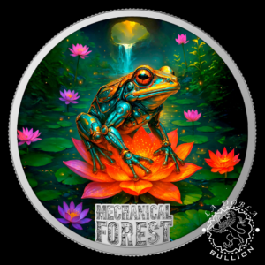 Moneda de Plata Mechanical Forest Rana 1 oz Proof - Liberia - 2026 - Reverso