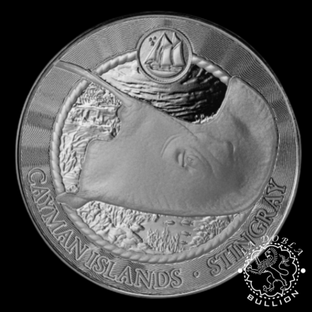 Moneda de Plata Raya 1 oz BU – Islas Caimán – 2026 (PRE-VENTA)