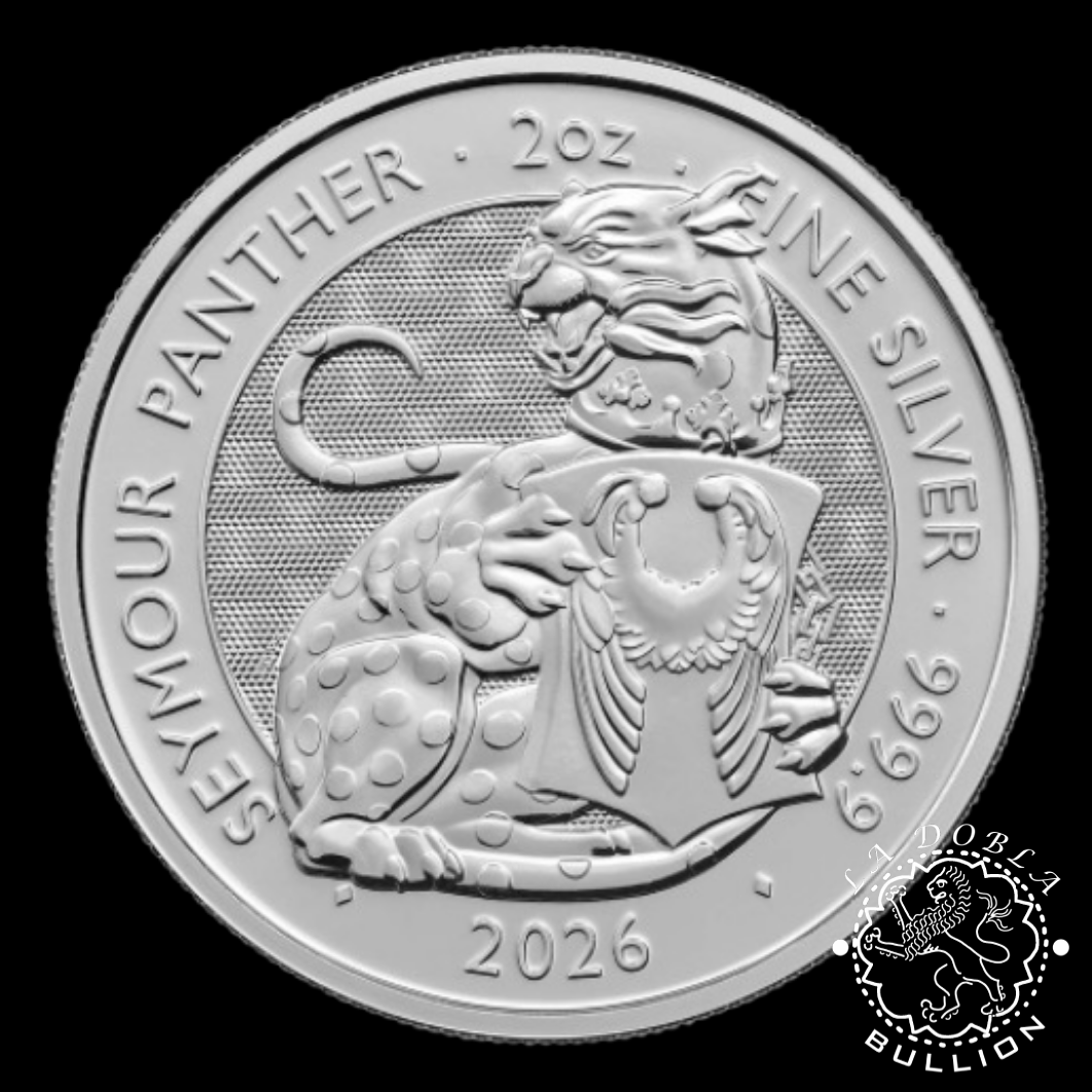 Moneda de Plata Tudor Beasts Seymour Panther 2 oz BU - Reino Unido - 2026 - Reverso