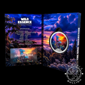 Moneda de Plata Wild Essence - The Bird Collection Águila Arpía 1 oz Proof - Liberia - 2026 - Blister Dentro