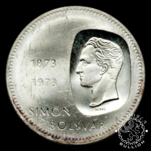Moneda de Plata de 10 Bolívares Circulada - 1973 - VENEZUELA - Reverso