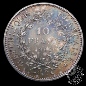 Moneda de Plata de 10 Francos Circulada - Hércules (V República) - 1965-1973 - Francia - Anverso