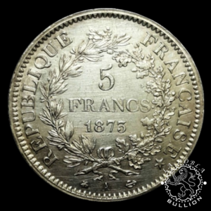 Moneda de Plata de 5 Francos Circulada - Hércules (III República) - 1870-1889 - FRANCIA - Anverso
