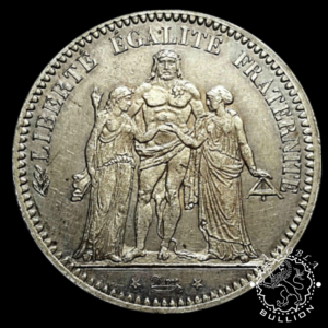 Moneda de Plata de 5 Francos Circulada - Hércules (III República) - 1870-1889 - FRANCIA - Reverso