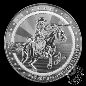 Redondo de Plata Cowboy Rifleman 1 oz BU - Scottsdale Mint - Reverso