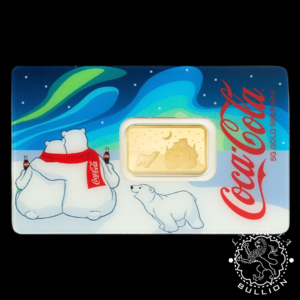 Lingote de Oro Coca Cola Polar Bears III 5 g - PAMP - Blister Delante