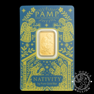 Lingote de Oro The Nativity 5 g - PAMP - Blister Delante
