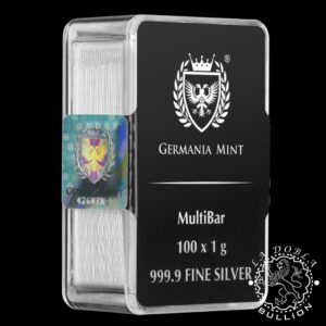 Lingote de Plata MultiBar 100 x 1 g – GERMANIA MINT - Blister Fuera