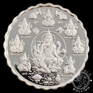 Medalla de plata Diosa Lakshmi 100 g BU - INDIA