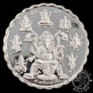 Medalla de plata Ganesha Yantra 100 g BU - INDIA
