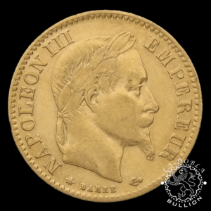 Moneda de Oro 10 Francos Franceses Napoleon III - Francia - 1854 a 1868 - Anverso