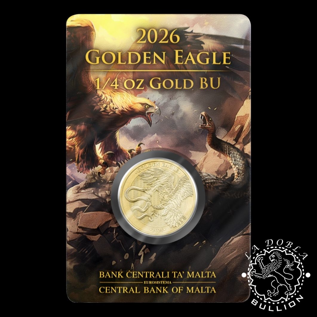 Moneda de Oro Golden Eagle 14 oz BU - Malta - 2026 - Blister Delante