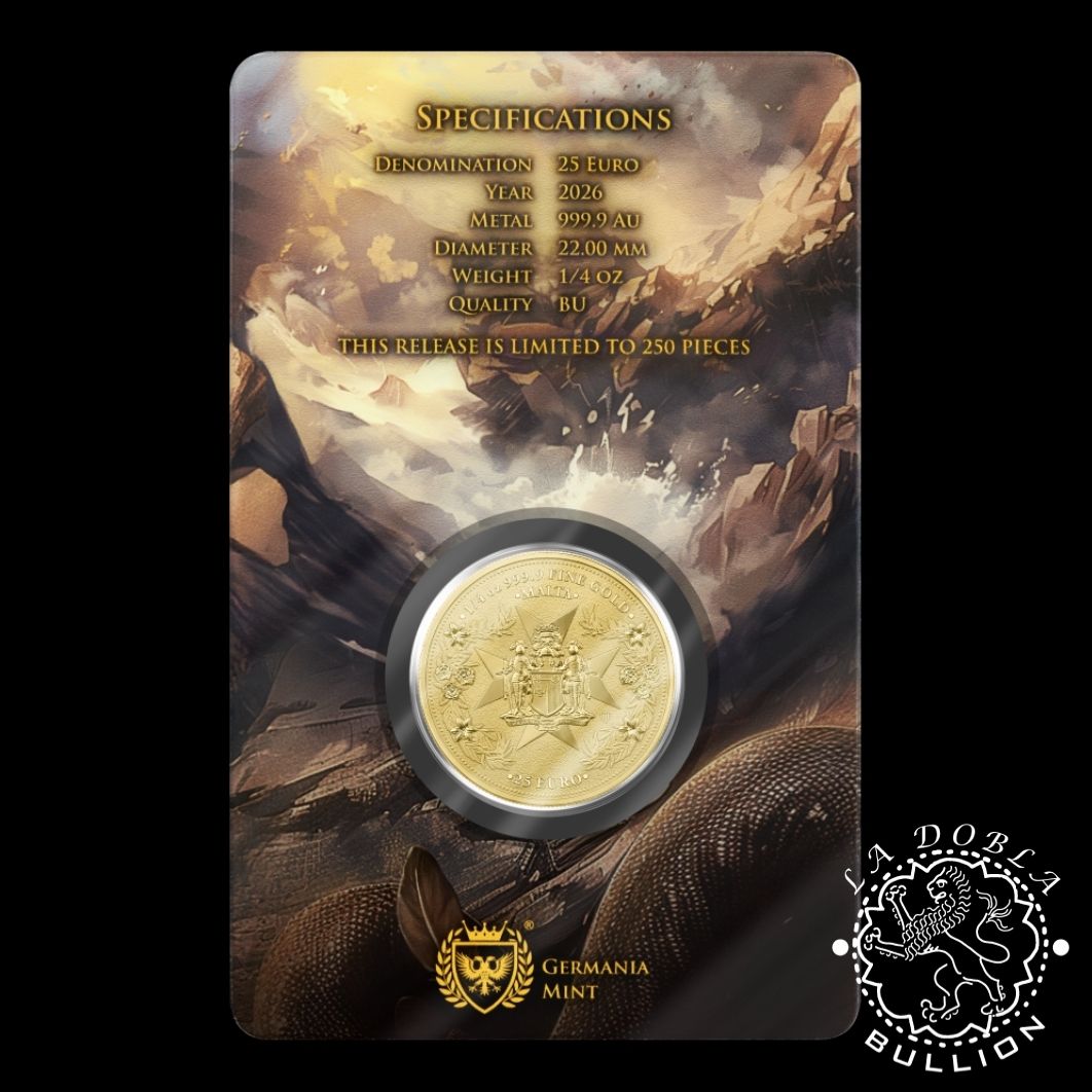 Moneda de Oro Golden Eagle 14 oz BU - Malta - 2026 - Blister Detrás