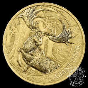 Moneda de Oro Megafauna Ciervo Gigante 1 oz BU - Liberia - 2026 - Reverso