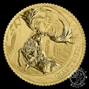 Moneda de Oro Megafauna Ciervo Gigante 110 oz BU - Liberia - 2026 - Reverso