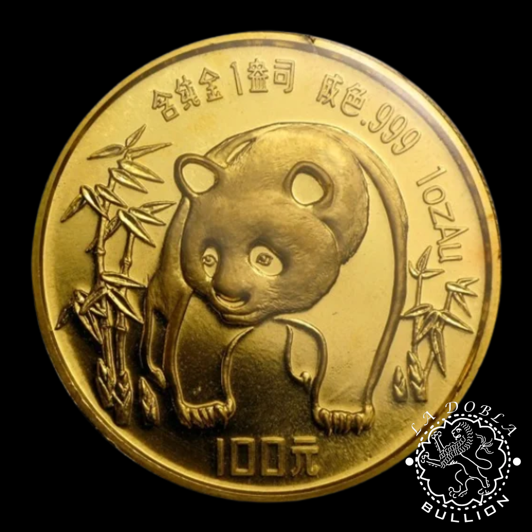 Moneda de Oro Panda 1 oz - China - 1986 - Reverso
