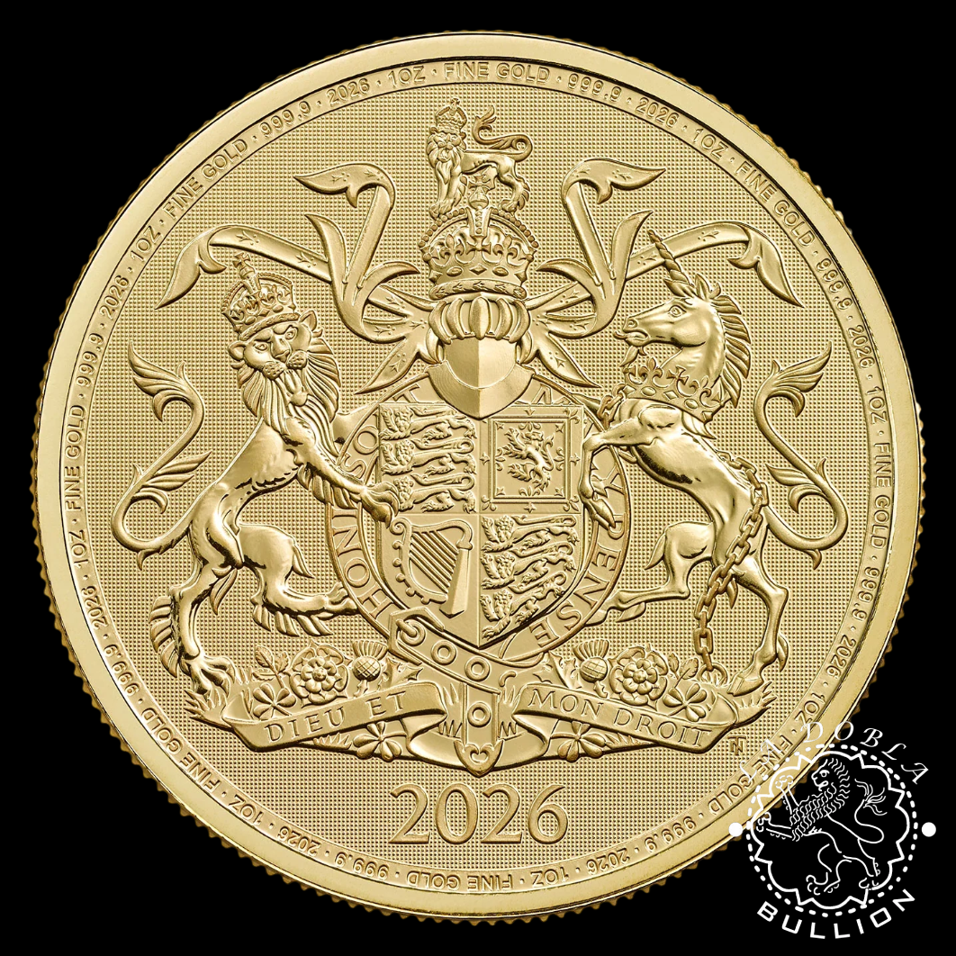 Moneda de Oro The Royal Arms 1 oz - BU - Reino Unido - 2026 - Reverso