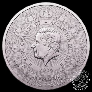 Moneda de Plata Barco de Vela 1 oz BU - Isla Ascensión - 2026 - Anverso