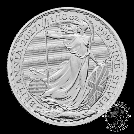 Moneda de Plata Britannia 1/10 oz BU – Reino Unido – 2027 (PRE-VENTA)