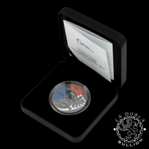 Moneda de Plata León Checo Coloreado 1 oz BU - Niue - 2024 - Estuche Abierto