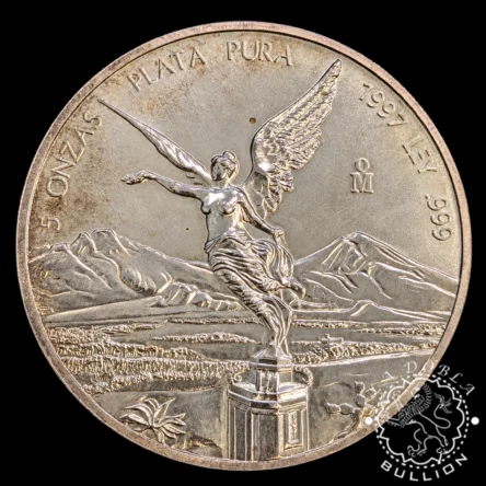 Moneda de Plata Libertad 5 oz BU – México – 1997 (VM)
