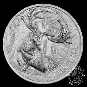 Moneda de Plata Megafauna Ciervo Gigante 1 oz BU - Liberia - 2026 - Reverso