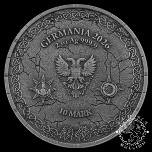 Moneda de Plata Ragnarok_ Thor & Jörmungandr 2 oz BU UHR - Germania - 2026 - Anverso