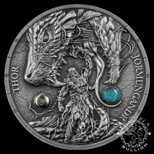 Moneda de Plata Ragnarok_ Thor & Jörmungandr 2 oz BU UHR - Germania - 2026 - Reverso Bueno