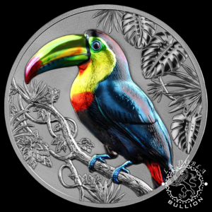 Moneda de Plata Representative of the Species_ Rainbow Tucan 2 oz UHR - Niue - 2026 - Reverso